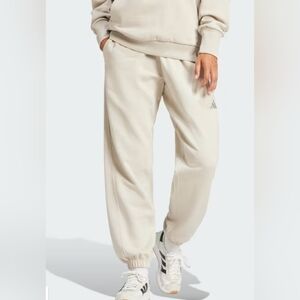 $60 adidas Womens All SZN Relaxed-Fit Fleece French Terry Loose Joggers Pants